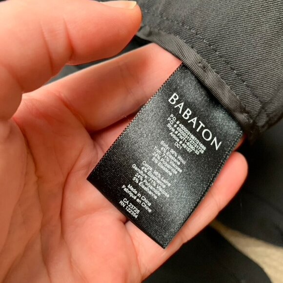 Aritzia Babaton Everett Tuxedo Pant Satin Side Stripe Tapered Straight Leg Black - Picture 12 of 16